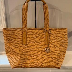 Michael Kors Gold Patterned Large Tote Bag